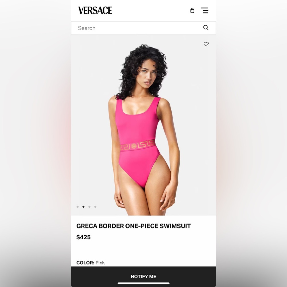 Versace Pink Greca Border One-Piece Swimsuit